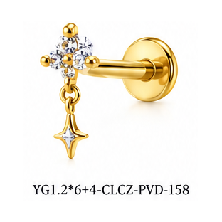 Labret Piercing with Charm
